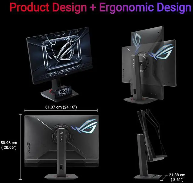 Alt view image 8 of 13 - ASUS 27" 270 Hz Fast IPS QHD Gaming Monitor FreeSync Premium & G-Sync Compatible 95% DCI-P3, 125% sRGB ROG Strix XG27ACMG