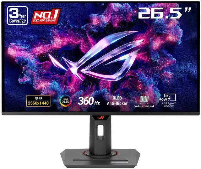 Main image of ASUS ROG Strix 27 inch (26.5" viewable) QHD 2K 1440P 360Hz FreeSync Premium Pro & G-Sync Compatible HDR400 Gaming Ai Technology Exclusive GamePlus AURA Sync Software OLED Gaming Computer Monitor XG27ACDNG