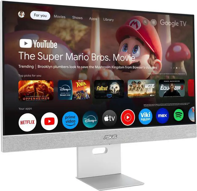 Alt view image 2 of 7 - ASUS ZenScreen 27" 4K USB-C Smart Monitor (MS27UC) - UHD (3840 x 2160) IPS, 99% sRGB, Google TV, Harman Kardon Speakers, USB-C 90W PD, USB Hub, Wireless Display, Netflix and YouTube