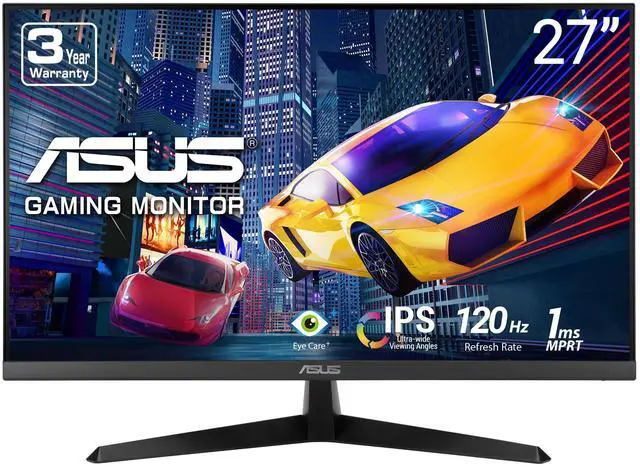 Main image of ASUS 27" 1080P Eye Care Gaming Monitor (VY279HGR) - Full HD, IPS, 120Hz, 1ms, Adaptive Sync, for Working and Gaming, Eye Care Plus, Blue Light Filter, Flicker Free, SmoothMotion, DisplayWidget