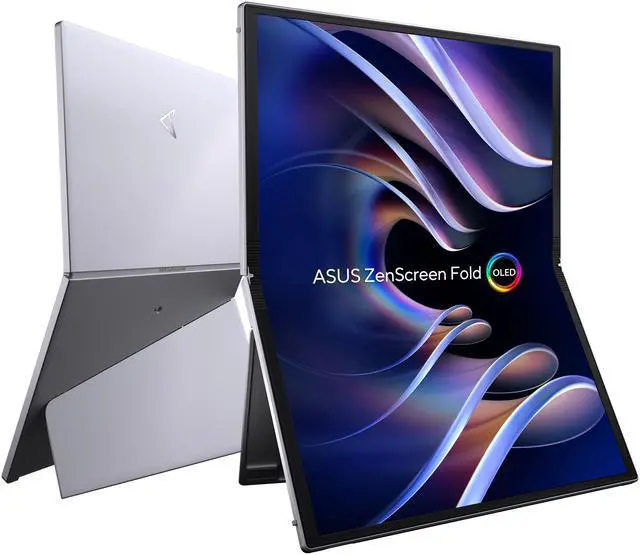 Alt view image 4 of 14 - ASUS ZenScreen Fold OLED 17.3" 1440P USB-C Portable Monitor (MQ17QH - QHD (2560x1920), Water-drop Hinge, DisplayHDR500 True Black, 100% DCI-P3, mini-HDMI, Tripod hole, Kickstand, FSC