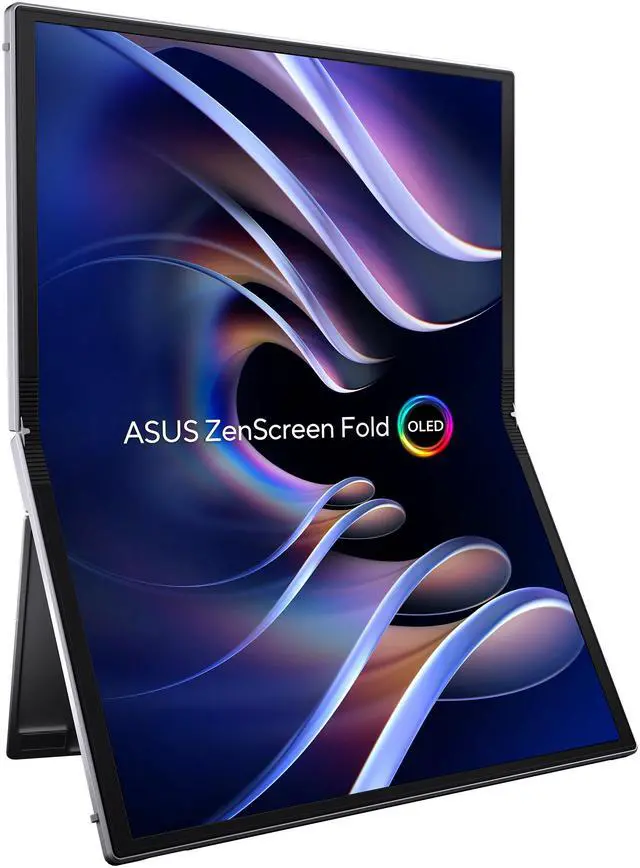 Main image of ASUS ZenScreen Fold OLED 17.3" 1440P USB-C Portable Monitor (MQ17QH - QHD (2560x1920), Water-drop Hinge, DisplayHDR500 True Black, 100% DCI-P3, mini-HDMI, Tripod hole, Kickstand, FSC