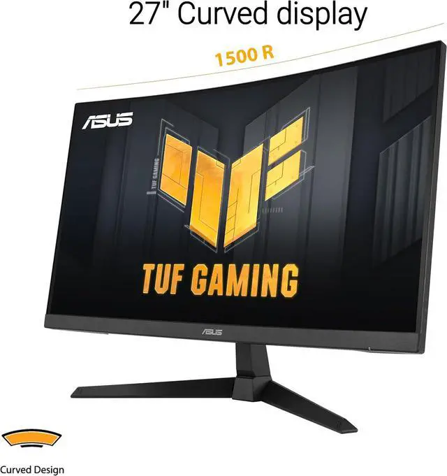 Alt view image 2 of 8 - ASUS TUF Gaming 27” 1080P Curved Monitor (VG27VQM1B) – Full HD, 1500R, 280Hz, 1ms, Extreme Low Motion Blur, FreeSync Premium, Shadow Boost, Eye Care, 90% DCI-P3, DisplayWidget Center, 3 yr Warranty
