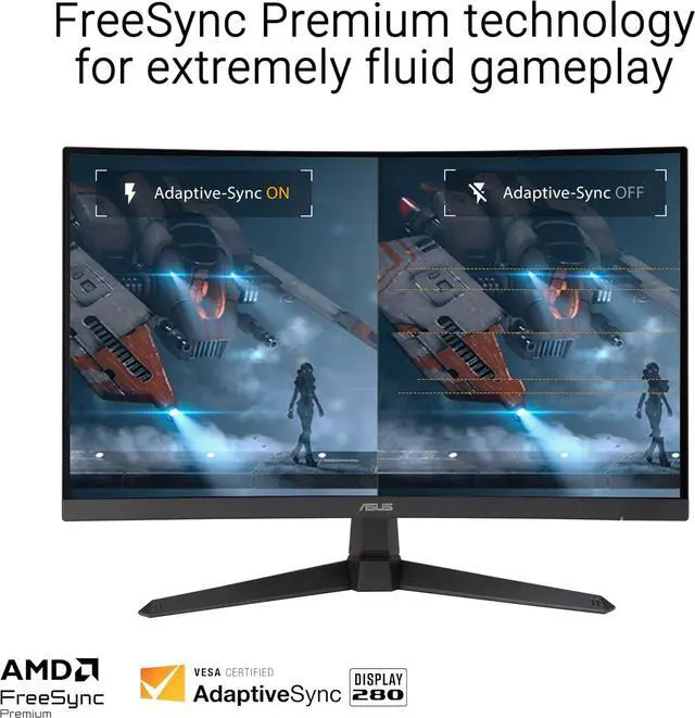 Alt view image 4 of 8 - ASUS TUF Gaming 27” 1080P Curved Monitor (VG27VQM1B) – Full HD, 1500R, 280Hz, 1ms, Extreme Low Motion Blur, FreeSync Premium, Shadow Boost, Eye Care, 90% DCI-P3, DisplayWidget Center, 3 yr Warranty