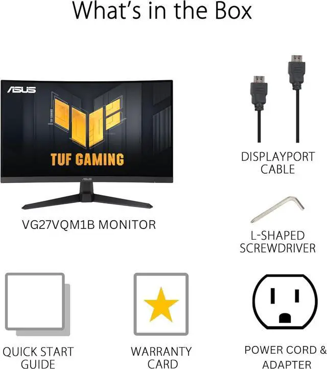 Alt view image 8 of 8 - ASUS TUF Gaming 27” 1080P Curved Monitor (VG27VQM1B) – Full HD, 1500R, 280Hz, 1ms, Extreme Low Motion Blur, FreeSync Premium, Shadow Boost, Eye Care, 90% DCI-P3, DisplayWidget Center, 3 yr Warranty
