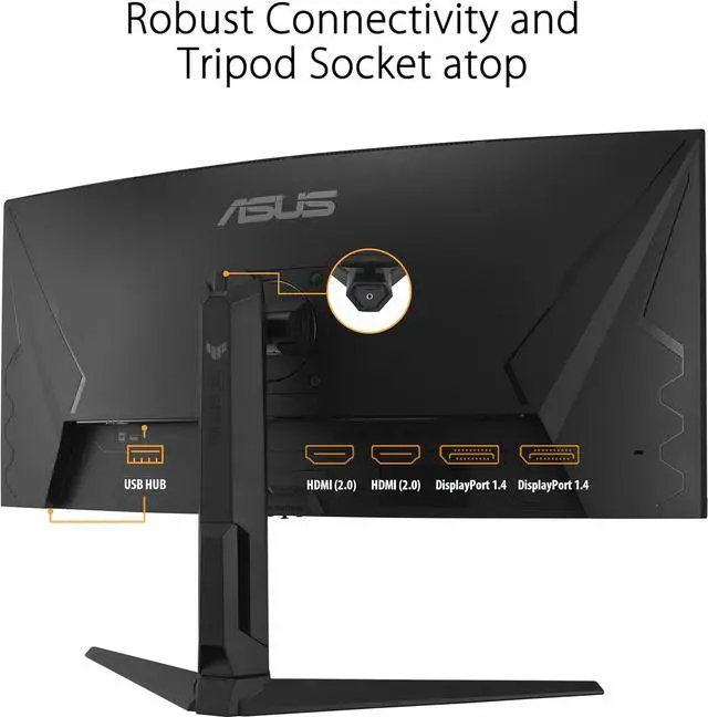 Alt view image 6 of 7 - ASUS TUF Gaming 34” 1440P 1500R Curved Monitor (VG34VQL3A) - QHD (3440 x 1440), 180Hz, 1ms, Extreme Low Motion Blur, Freesync Premium Pro, 125% sRGB, DisplayHDR 400, Height Adjustable, 3 year warranty