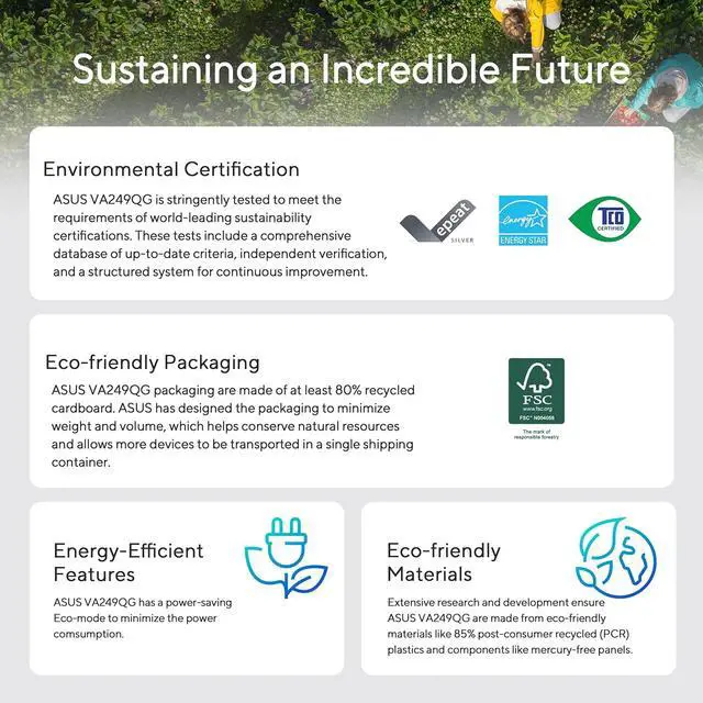 Alt view image 10 of 15 - ASUS 24” 1080P Eye Care Monitor (VA249QG) - IPS, Full HD, 99% sRGB, Frameless, 120Hz, Adaptive-Sync, 1ms, Speakers, HDMI, DisplayPort, VGA, Low Blue Light, Flicker Free, Wall Mountable, 3 yr warranty