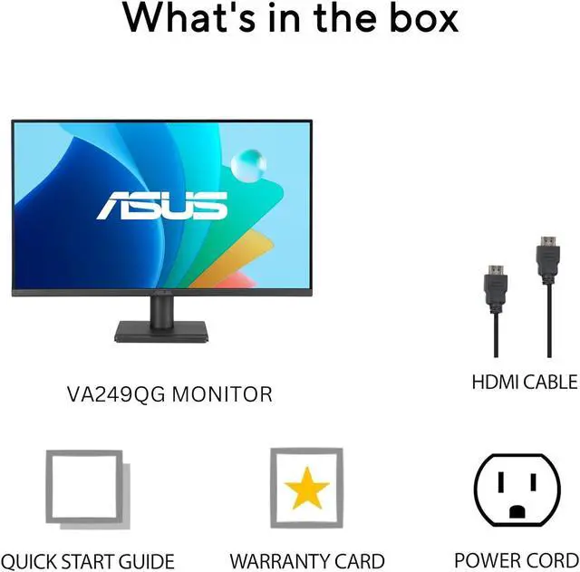 Alt view image 12 of 15 - ASUS 24” 1080P Eye Care Monitor (VA249QG) - IPS, Full HD, 99% sRGB, Frameless, 120Hz, Adaptive-Sync, 1ms, Speakers, HDMI, DisplayPort, VGA, Low Blue Light, Flicker Free, Wall Mountable, 3 yr warranty