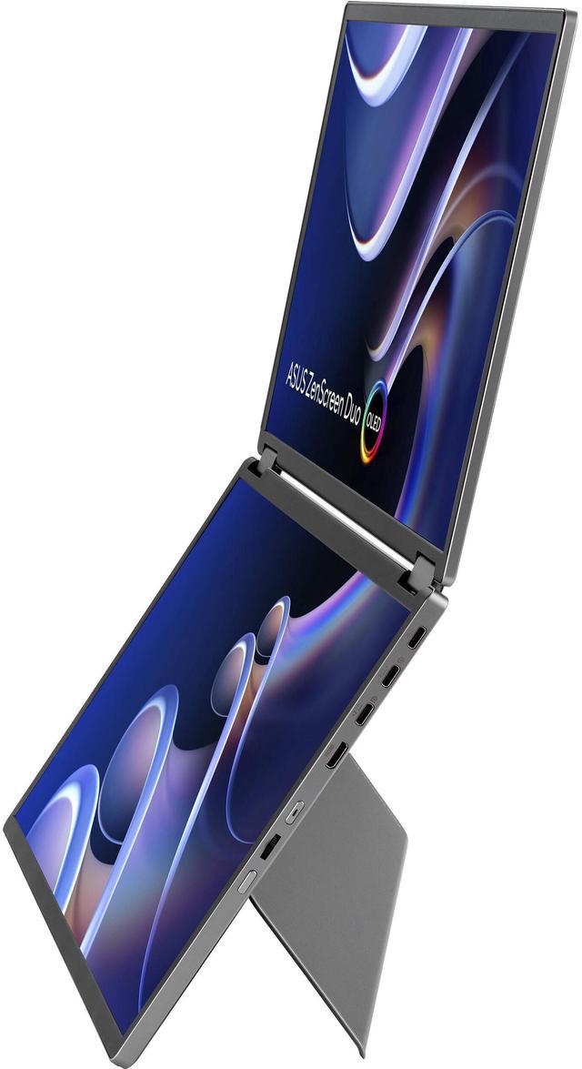 Alt view image 4 of 8 - ASUS ZenScreen Duo OLED 360° Foldable Portable Monitor (MQ149CD) - Dual 14-inch, 16:10, 1920x1200, DisplayHDR400 True Black, 100% DCI-P3, Delta<2, Dual USB-C, Mini-HDMI, Kickstand