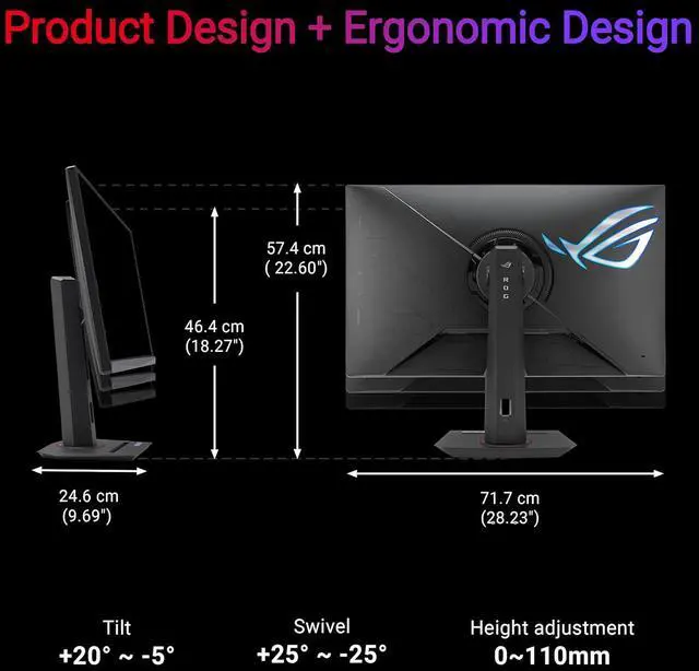 Alt view image 9 of 16 - ASUS ROG Strix 32" 4K HDR Gaming Monitor (XG32UCG) - 3840x2160, Dual mode (4K 160Hz/FHD 320Hz), 0.3ms, Fast IPS, Extreme Low Motion Blur Sync, USB-C, G-SYNC Compatible, Tripod socket