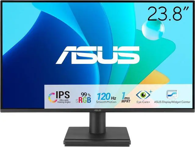Main image of ASUS 24” (23.8-inch viewable) 1080P VA249HG Eye Care Monitor – IPS, Full HD, 99% sRGB, Frameless, 120Hz, Adaptive-Sync, 1ms, HDMI, VGA, Low Blue Light, Flicker Free, Wall Mountable