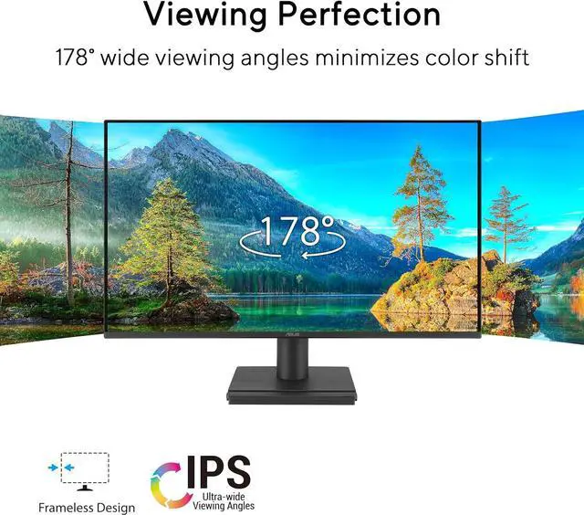 Alt view image 2 of 16 - ASUS 24” (23.8-inch viewable) 1080P VA249HG Eye Care Monitor – IPS, Full HD, 99% sRGB, Frameless, 120Hz, Adaptive-Sync, 1ms, HDMI, VGA, Low Blue Light, Flicker Free, Wall Mountable