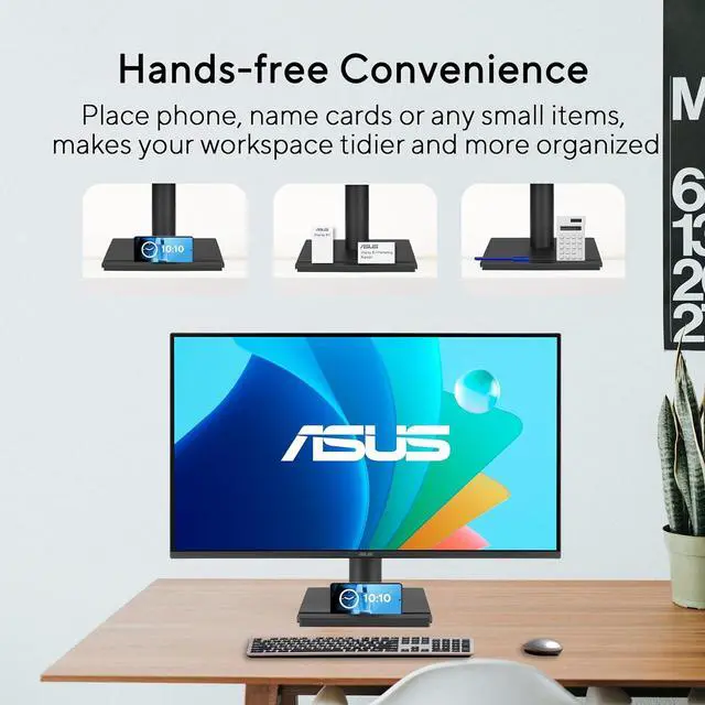 Alt view image 3 of 16 - ASUS 24” (23.8-inch viewable) 1080P VA249HG Eye Care Monitor – IPS, Full HD, 99% sRGB, Frameless, 120Hz, Adaptive-Sync, 1ms, HDMI, VGA, Low Blue Light, Flicker Free, Wall Mountable