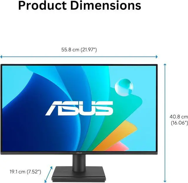 Alt view image 8 of 16 - ASUS 24” (23.8-inch viewable) 1080P VA249HG Eye Care Monitor – IPS, Full HD, 99% sRGB, Frameless, 120Hz, Adaptive-Sync, 1ms, HDMI, VGA, Low Blue Light, Flicker Free, Wall Mountable