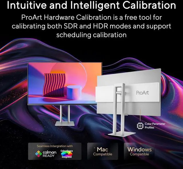 Alt view image 9 of 20 - ASUS ProArt Display 32” 3840 x 2160(4K) HDR QD-OLED Professional Monitor (PA32UCDM) - UHD, Ultra-slim, 240Hz, 0.1ms, Auto Calibration, Dolby Vision, 99% DCI-P3,Delta<1, Dual Thunderbolt 4, Calman Ready