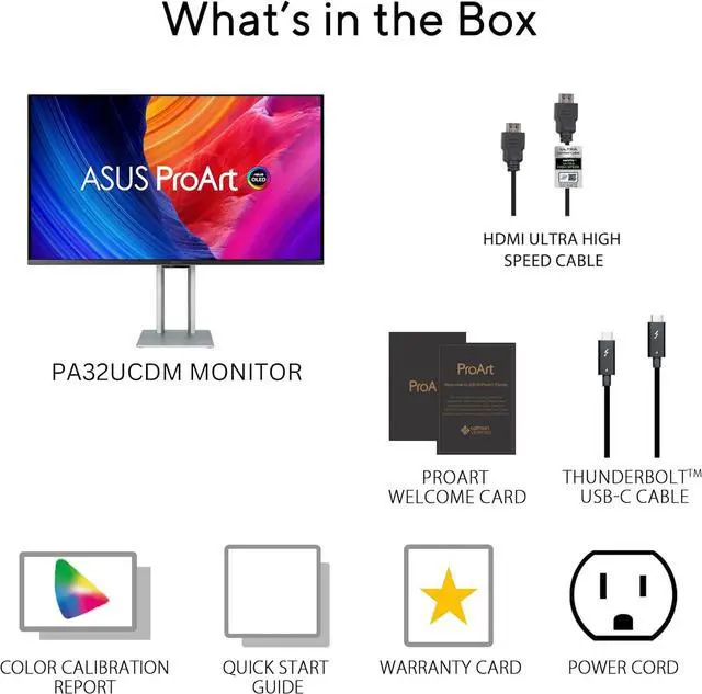 Alt view image 14 of 20 - ASUS ProArt Display 32” 3840 x 2160(4K) HDR QD-OLED Professional Monitor (PA32UCDM) - UHD, Ultra-slim, 240Hz, 0.1ms, Auto Calibration, Dolby Vision, 99% DCI-P3,Delta<1, Dual Thunderbolt 4, Calman Ready