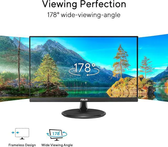 Alt view image 6 of 14 - ASUS 22” Eye Care Monitor (VP229QF) – 100Hz, IPS, Full HD 1920 x 1080, 99% sRGB, Frameless, Adaptive-Sync, DisplayPort, HDMI, Low Blue Light, Flicker Free, Wall Mountable, 3 yr warranty