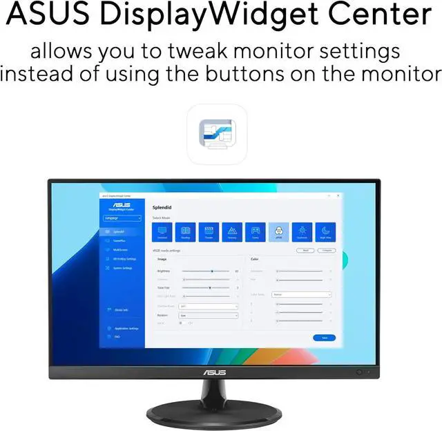 Alt view image 9 of 14 - ASUS 22” Eye Care Monitor (VP229QF) – 100Hz, IPS, Full HD 1920 x 1080, 99% sRGB, Frameless, Adaptive-Sync, DisplayPort, HDMI, Low Blue Light, Flicker Free, Wall Mountable, 3 yr warranty