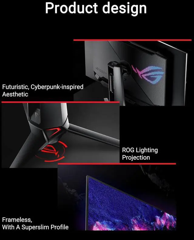 Alt view image 9 of 13 - ASUS ROG Swift 32" 4K OLED Gaming Monitor(PG32UCDMR)-UHD (3840 x 2160), QD-OLED, 240 Hz, 0.03ms, FreeSync Premium Pro & G-Sync Compatible DCI-P3 99%, True 10-bit, 90W USB-C