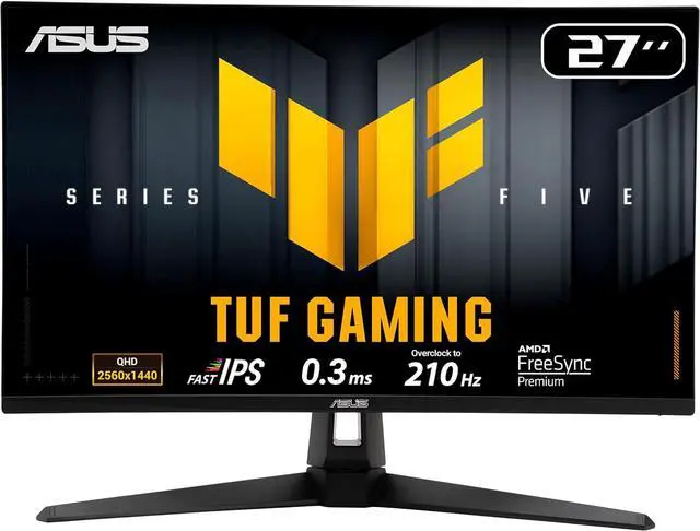 Main image of ASUS TUF Gaming 27” 1440P Monitor (VG27AQL5A) – QHD (2560 x 1440), 210Hz, 1ms, Fast IPS, Extreme Low Motion Blur Sync, Speakers, DisplayWidget Center, Gaming AI, Height Adjustment, 3 yr warranty
