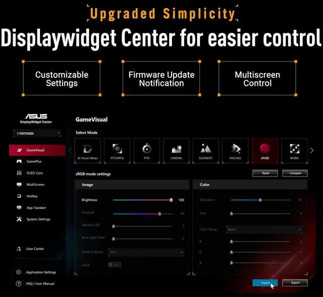 Alt view image 10 of 13 - ASUS TUF Gaming 27” 1440P Monitor (VG27AQL5A) – QHD (2560 x 1440), 210Hz, 1ms, Fast IPS, Extreme Low Motion Blur Sync, Speakers, DisplayWidget Center, Gaming AI, Height Adjustment, 3 yr warranty