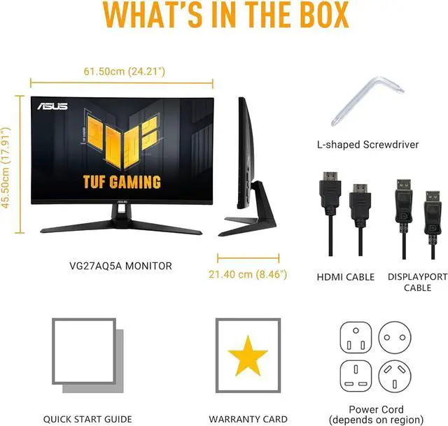 Alt view image 12 of 13 - ASUS TUF Gaming 27” 1440P Monitor (VG27AQL5A) – QHD (2560 x 1440), 210Hz, 1ms, Fast IPS, Extreme Low Motion Blur Sync, Speakers, DisplayWidget Center, Gaming AI, Height Adjustment, 3 yr warranty