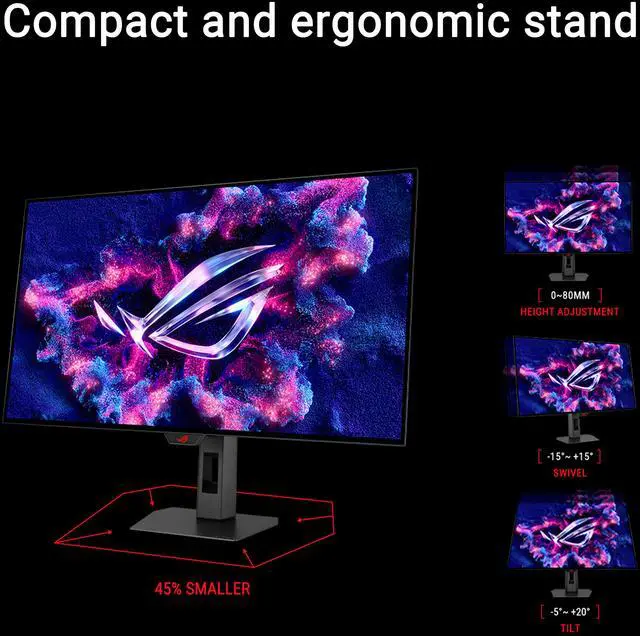Alt view image 11 of 17 - ASUS ROG Strix OLED XG32UCWMG 32" 4K(3840 x 2160) 240 Hz OLED 0.03ms(GTG) FreeSync Premium Pro & G-Sync Compatible DCI-P3 99% Gaming Monitor