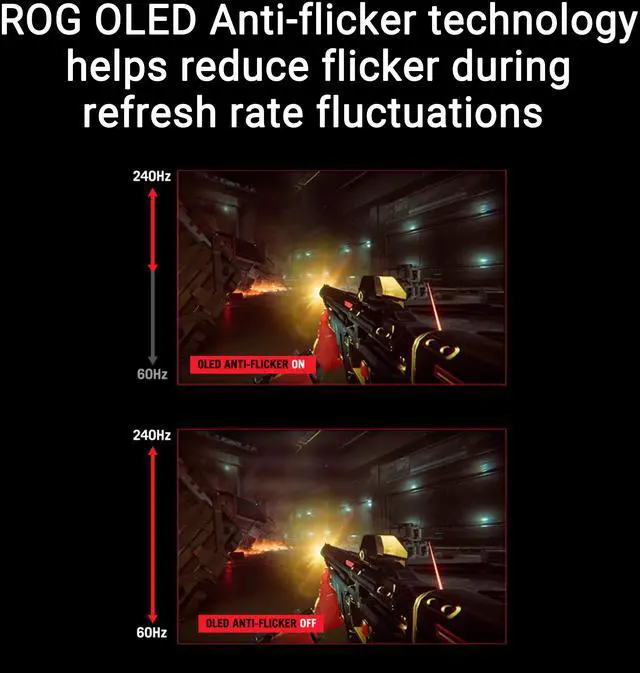 Alt view image 8 of 19 - ASUS ROG Strix OLED XG27AQDMGZ gaming monitor 27" 1440p glossy WOLED panel, 240 Hz, 0.03 ms, custom heatsink, OLED Anti-flicker, ASUS OLED Care,99% DCI-P3, and DisplayWidget Center