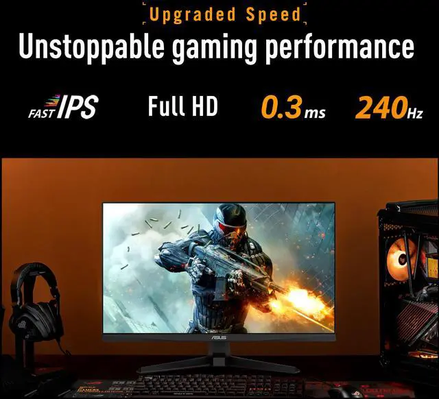Alt view image 6 of 13 - ASUS TUF Gaming Series 5 - VG249QM5A Gaming Monitor– 23.8" FHD(1920 x 1080) Fast-IPS, 240Hz, 0.3ms, G-SYNC® compatible, AMD FreeSync™ Premium, ELMB SYNC, 99% sRGB, DisplayWidget Center, Gaming AI,