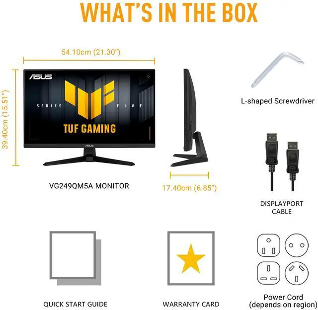 Alt view image 11 of 13 - ASUS TUF Gaming Series 5 - VG249QM5A Gaming Monitor– 23.8" FHD(1920 x 1080) Fast-IPS, 240Hz, 0.3ms, G-SYNC® compatible, AMD FreeSync™ Premium, ELMB SYNC, 99% sRGB, DisplayWidget Center, Gaming AI,