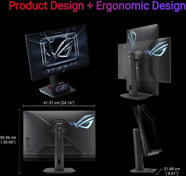 Alt view image 9 of 16 - ASUS ROG Strix XG27ACG USB Type-C Gaming Monitor – 27'' WQHD(2560x1440), 180Hz, 1ms (GTG), Fast IPS, Extreme Low Motion Blur Sync, USB Type-C, G-Sync compatible (processing), DisplayWidget