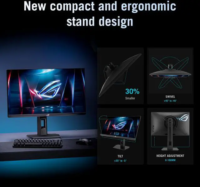 Alt view image 6 of 20 - ASUS ROG Strix XG248QSG Ace Esports Gaming Monitor — 24.1" FHD (1920 x 1080) Super TN panel, 610Hz refresh rate (overclocked), 0.1ms response time (min.), ELMB 2, VRR, DisplayHDR™ 400, HDMI 2.1