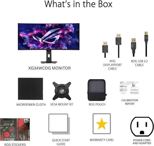 Alt view image 9 of 10 - ASUS ROG Strix 34" Ultrawide OLED HDR Gaming Monitor (XG34WCDG) - 3440x1440, 175Hz, 0.03ms, OLED Care Pro, True 10-bit, G-SYNC Compatible, DisplayWidget, Extreme Low Motion Blur