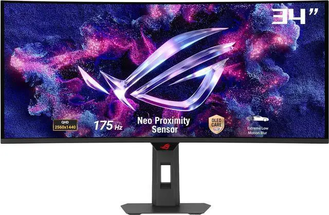 Alt view image 10 of 10 - ASUS ROG Strix 34" Ultrawide OLED HDR Gaming Monitor (XG34WCDG) - 3440x1440, 175Hz, 0.03ms, OLED Care Pro, True 10-bit, G-SYNC Compatible, DisplayWidget, Extreme Low Motion Blur