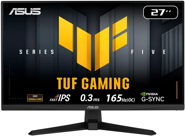 Main image of ASUS TUF Gaming Series 5 27” 1440P Monitor (VG27AQE5A) - QHD (2560 x 1440), 165Hz, Fast IPS, Extreme Low Motion Blur, 0.3ms, Speaker, 120% sRGB, DisplayWidget, 3 yr warranty