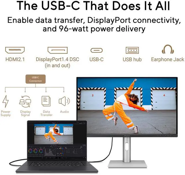 Alt view image 16 of 20 - ASUS ProArt Display 27" 4K OLED USB-C Professional Monitor (PA279CDV) - QD-OLED, 120Hz, HDR10, 99% DCI-P3, ?E < 1.5, Calman Verified, USB-C (96W PD), Auto KVM, Ergonomic Stand, Mac