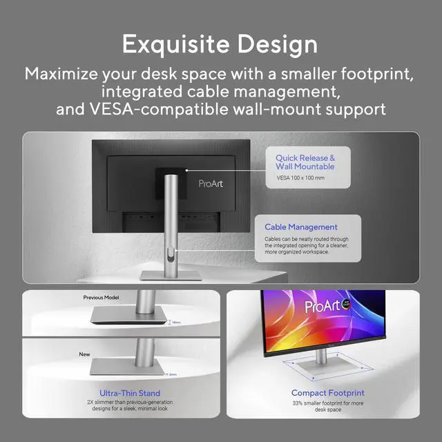 Alt view image 18 of 20 - ASUS ProArt Display 27" 4K OLED USB-C Professional Monitor (PA279CDV) - QD-OLED, 120Hz, HDR10, 99% DCI-P3, ?E < 1.5, Calman Verified, USB-C (96W PD), Auto KVM, Ergonomic Stand, Mac