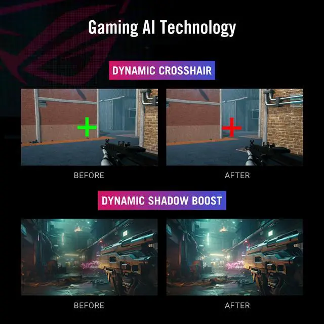 Alt view image 14 of 17 - ASUS ROG 27 Inch 5K HDR Fast IPS Gaming Monitor (XG27JCEG) - Dual mode 5K 80Hz or QHD 320Hz, Extreme Low Motion Blur Sync, USB-C (15W PD), G-SYNC Compatible, Tripod Socket, Aura Sync