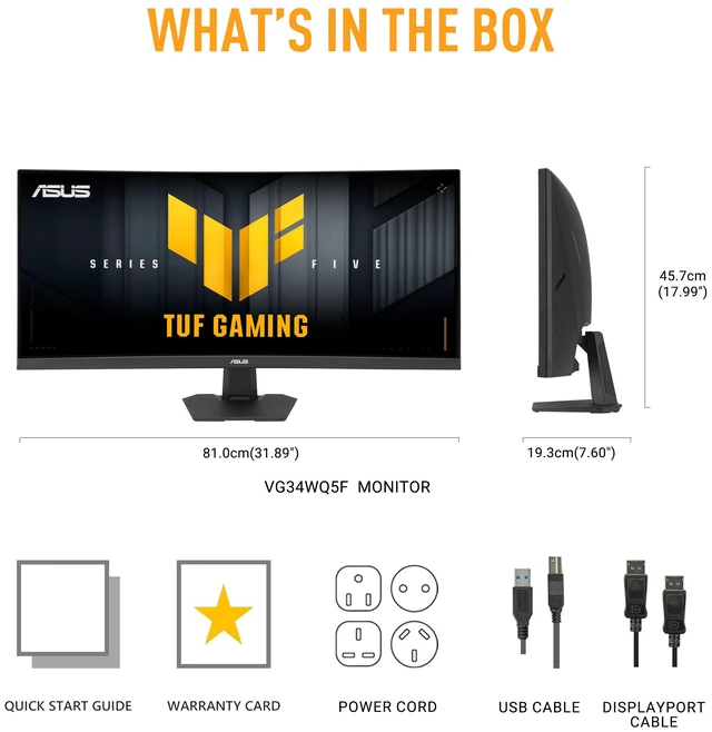 Alt view image 15 of 17 - ASUS TUF Gaming 34 Inch Ultrawide Dual mode QHD 1440P 200Hz Full HD 400Hz, AMD FreeSync Premium ELMB SYNC Curved Gaming Computer Monitor VG34WQ5F