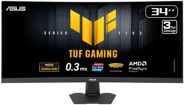Main image of ASUS TUF Gaming 34 Inch Ultrawide Dual mode QHD 1440P 200Hz Full HD 400Hz, AMD FreeSync Premium ELMB SYNC Curved Gaming Computer Monitor VG34WQ5F
