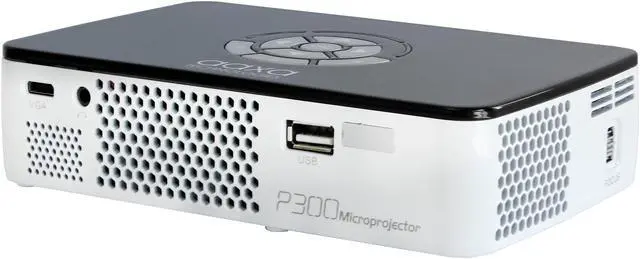 Alt view image 5 of 6 - AAXA P300 HD LED DLP Mini Portable Pico Projector with 500 LED Lumens, HDMI, Mini-VGA, and Media Player for Business and Home use