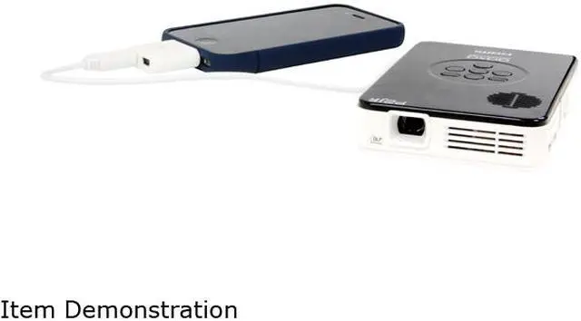 Alt view image 5 of 6 - AAXA P2 Jr Pico Projector with 90 Minutes Battery Life, mini-HDMI, mini-VGA, 20,000 hour LED life, and media player