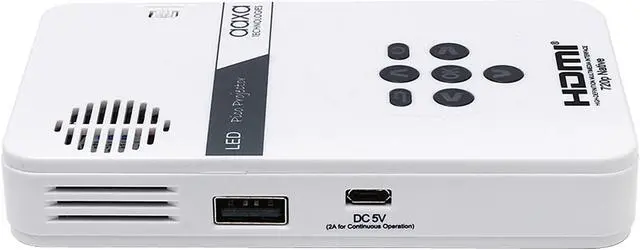 Alt view image 3 of 7 - AAXA LED Pico Mini Portable Projector with Battery, HDMI, and Native 720p HD Resolution for Home and Travel