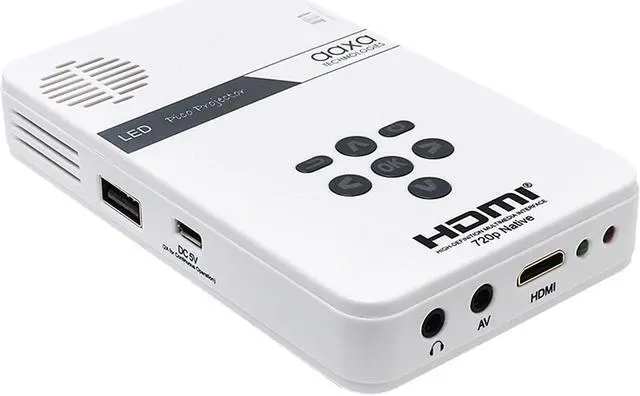 Alt view image 2 of 7 - AAXA LED Pico Mini Portable Projector with Battery, HDMI, and Native 720p HD Resolution for Home and Travel