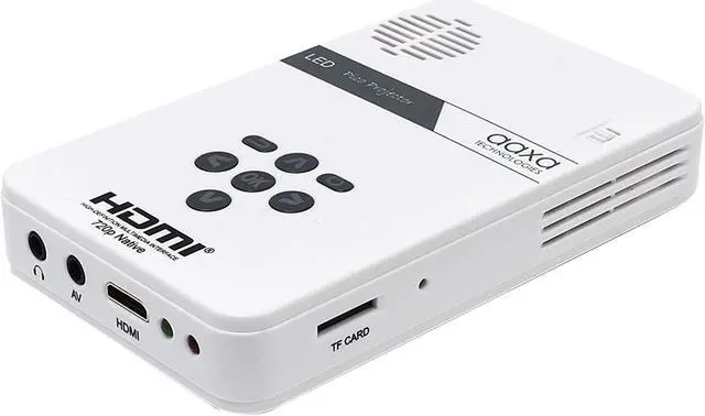 Alt view image 4 of 7 - AAXA LED Pico Mini Portable Projector with Battery, HDMI, and Native 720p HD Resolution for Home and Travel