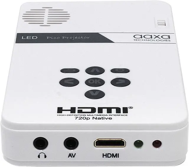 Alt view image 5 of 7 - AAXA LED Pico Mini Portable Projector with Battery, HDMI, and Native 720p HD Resolution for Home and Travel