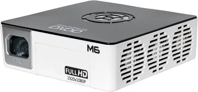 Alt view image 6 of 7 - AAXA M6 Native 1080p HD LED DLP Mini Portable Projector with 1200 LED Lumens, HDMI, and Media Player for Business and Home Theater