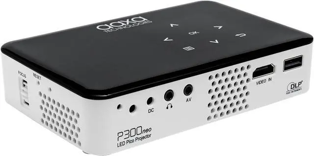 Alt view image 4 of 8 - AAXA P300 Neo 720p HD LED DLP Mini Portable Pico Projector with 420 LED Lumens, HDMI, and Media Player for Business and Home use