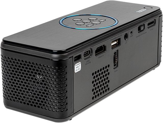 Alt view image 5 of 7 - AAXA BP1 Speaker Projector - Bluetooth 5.0, Battery Power Bank, Up to 6 Hour Projection or 24 Hours Playtime, USB C Mirroring, Onboard Media Player, HDMI, DLP Portable Mini LED Projector