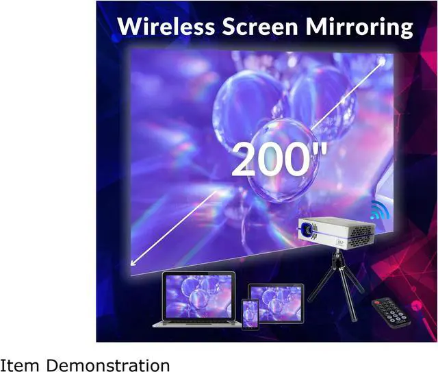 Alt view image 5 of 7 - AAXA P8 Smart Mini Projector - Portable LED DLP Projector with Android 10.0, WiFi, Bluetooth, Wireless Smartphone Mirroring, Streaming Apps